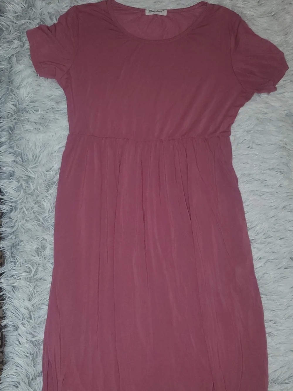**Bearland Pink Maternity Short Sleeve Midi Dress Size Medium**